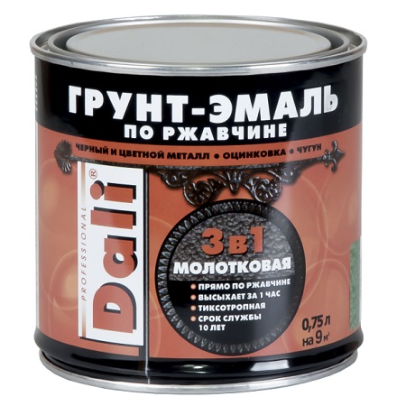 Молотковая эмаль 3 в 1, 7 цветов, 0,23 л