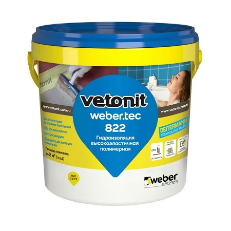 Webertec 822 Эластичная полимерная гидроизоляция, 1,2 кг.