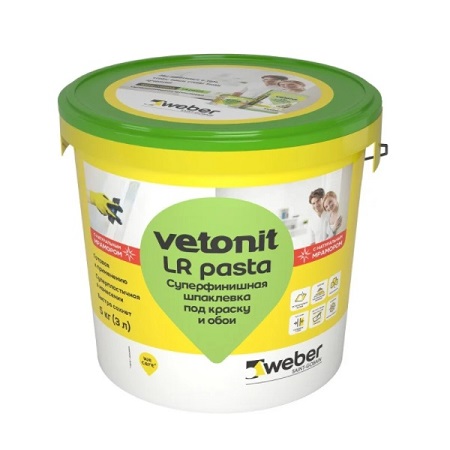 Vetonit LR паста, суперфинишная шпаклевка 0.2-3 мм, 20 кг.