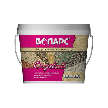 Crystal, мозаичная, натуральная мраморная крошка, 2.0мм, 25 кг