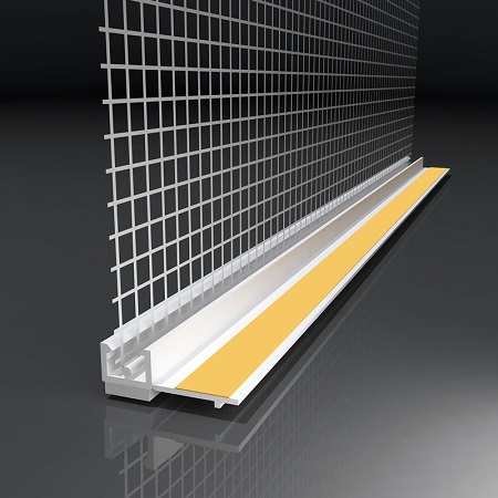 Профиль примыкающий оконный самокл. 6мм. с армир. сеткой L=2,4м.