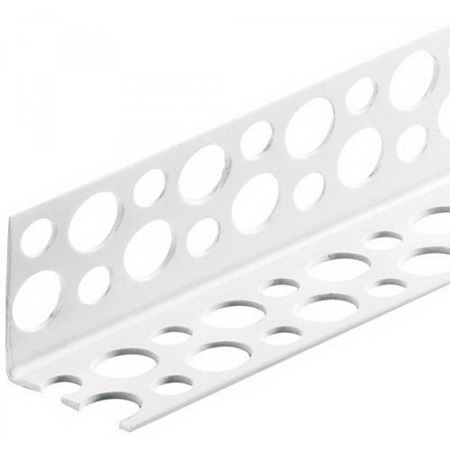 Угол пластиковый перфорированный PL25X25 ПВХ, 3 м, 0,50 мм